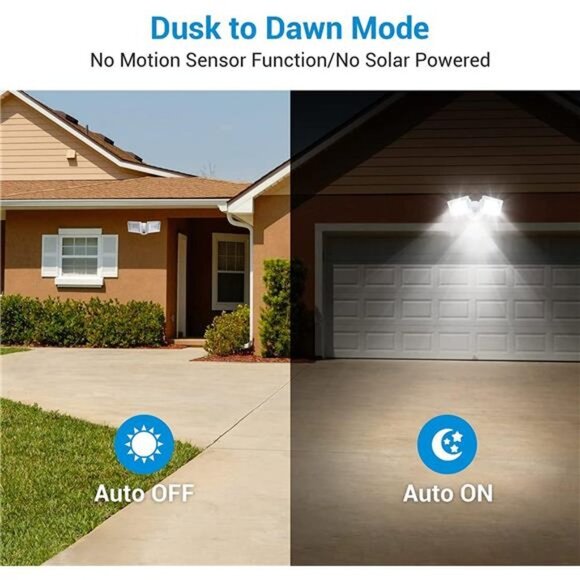 5400LM LED Security Light LED Flood Light, 2 Adjustable Heads Outdoor - Picture 3 of 7